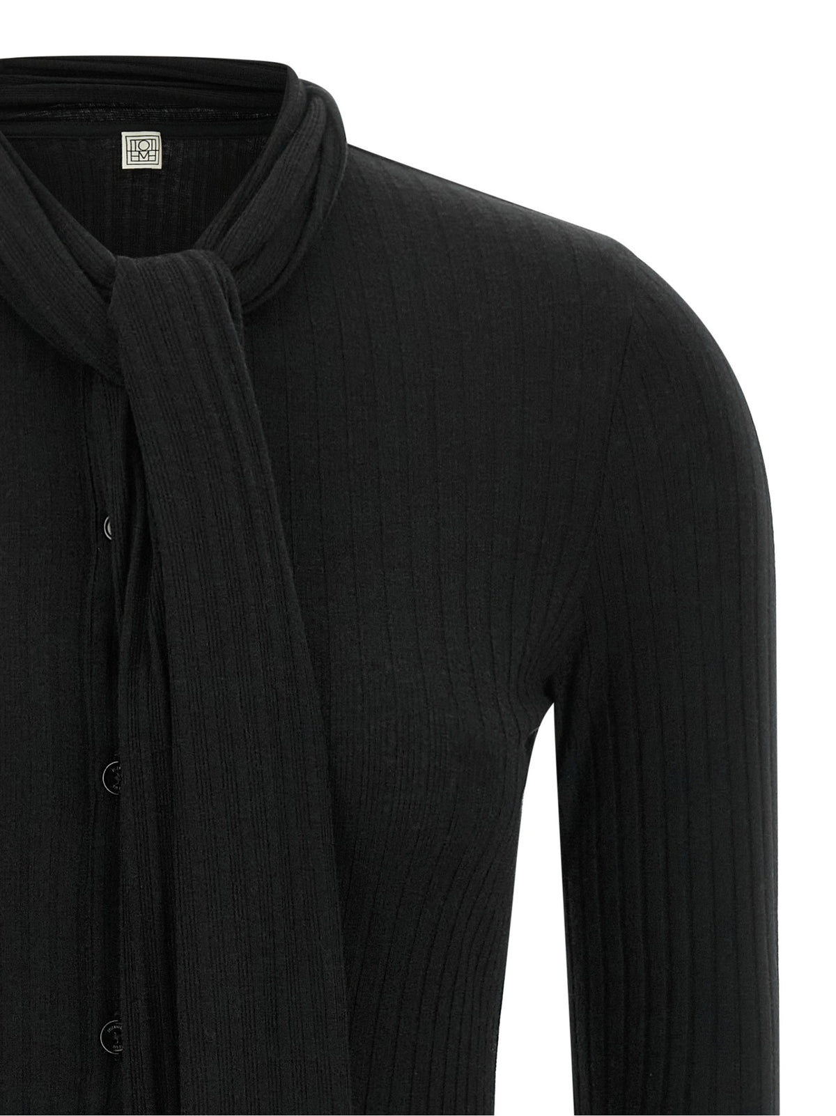 Lavallière neck cardigan