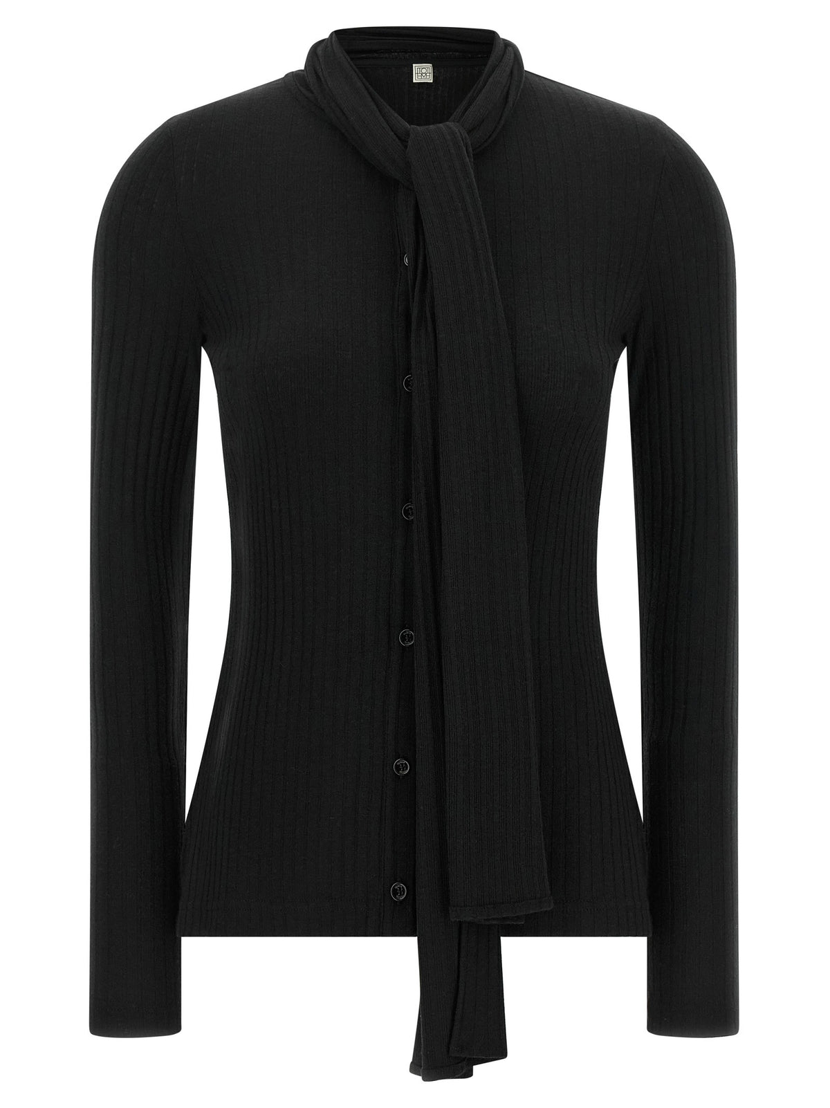 Lavallière neck cardigan