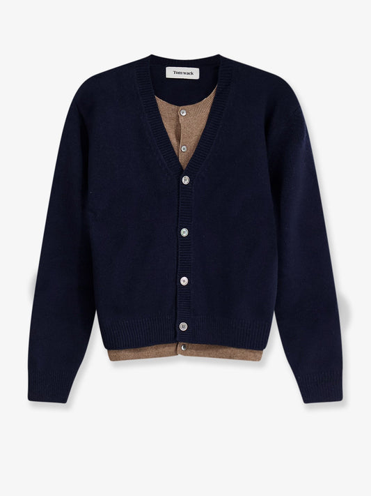 Layered wool blend cardigan