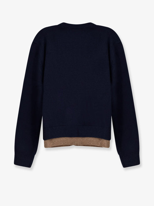 Layered wool blend cardigan
