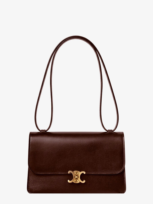 Le 17 leather shoulder bag with metal Triomphe closure