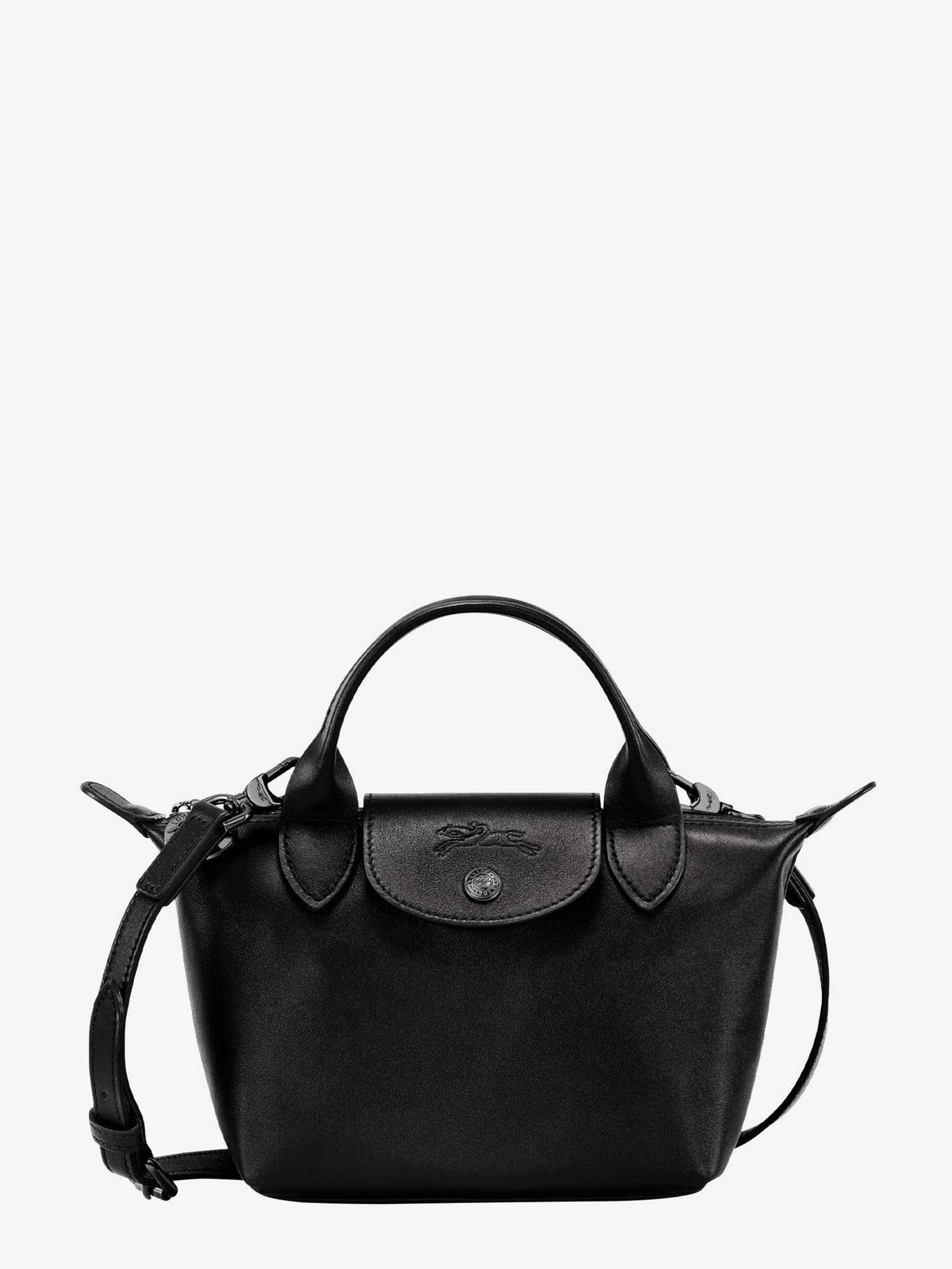 Le Pliage Xtra XS leather crossbody bag with engraved logo