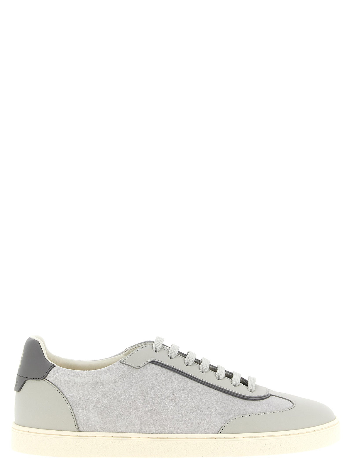Leather and suede sneakers