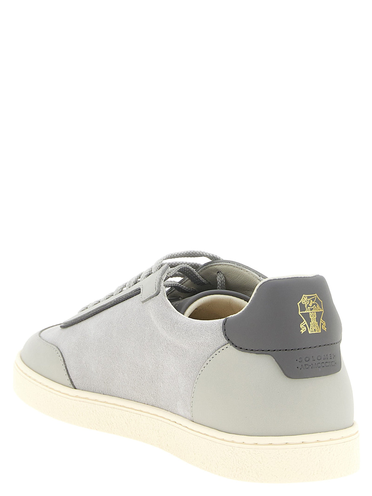 Leather and suede sneakers