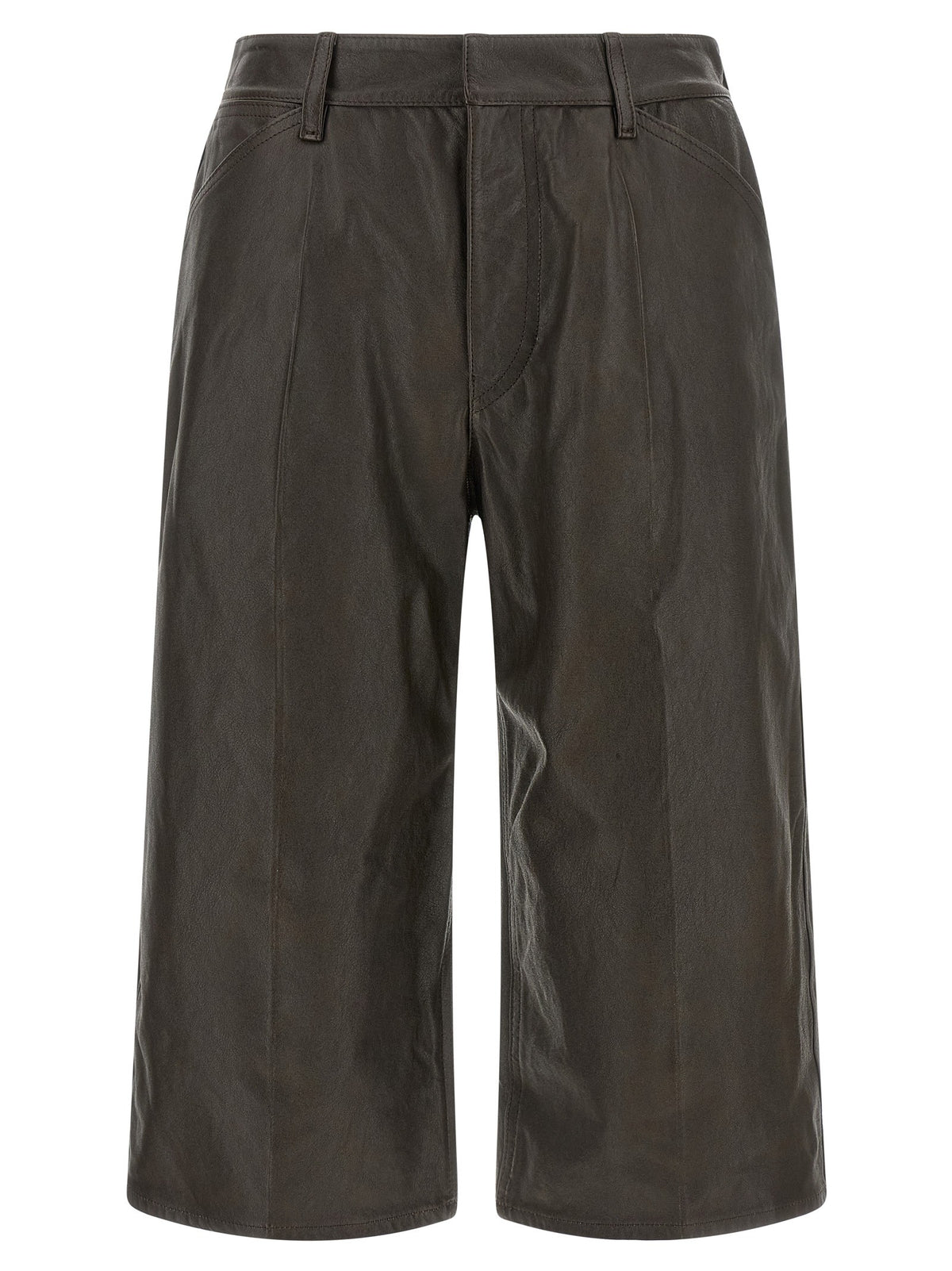 Leather bermuda shorts