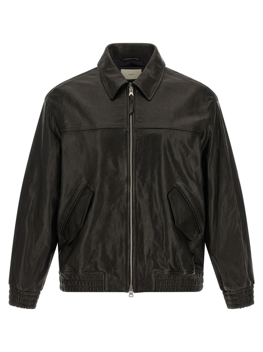 Leather blouson