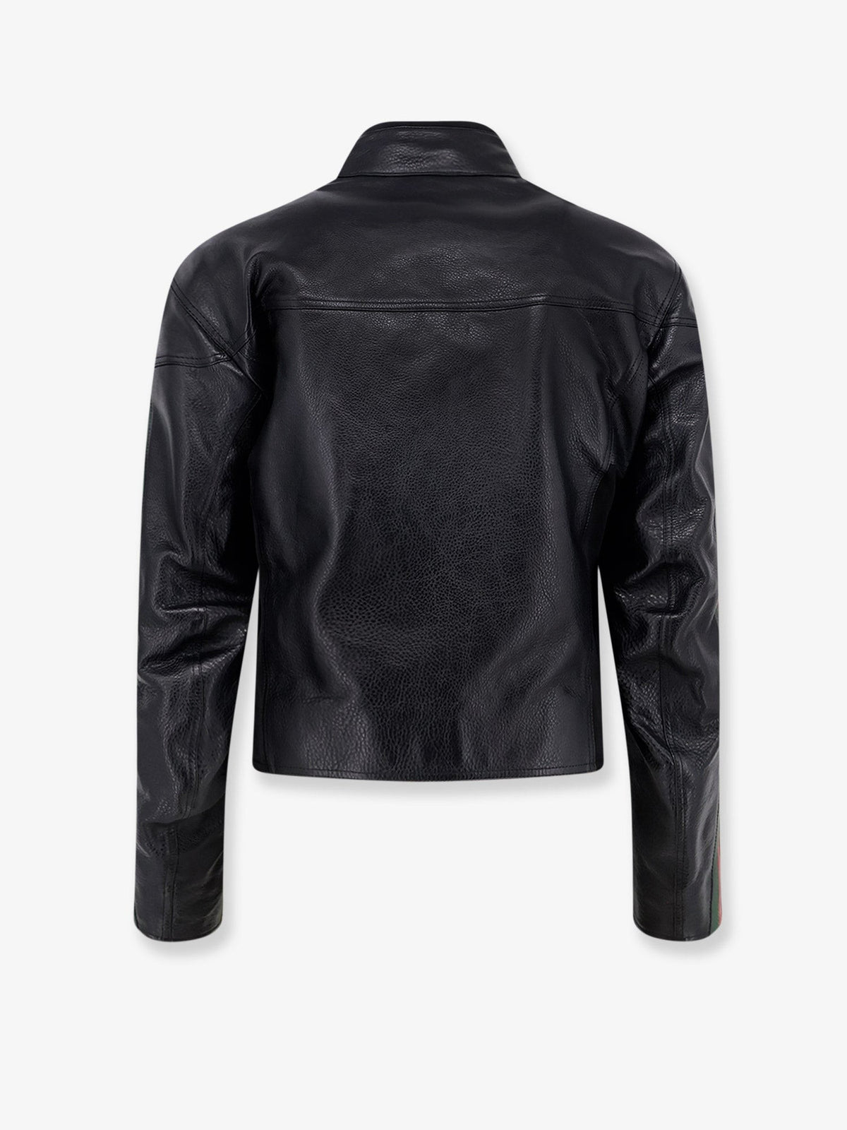Leather bomber with Web details