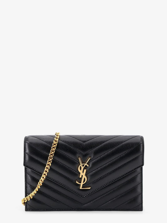 Leather crossbody bag with metal Cassandre logo