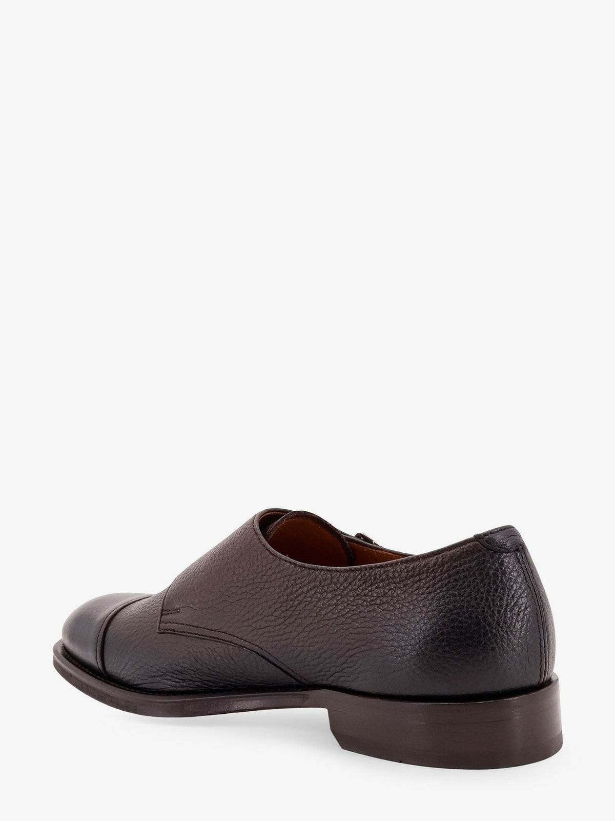 Leather double-buckle loafers