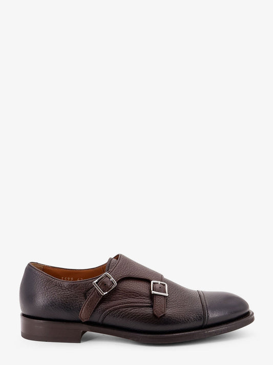 Leather double-buckle loafers