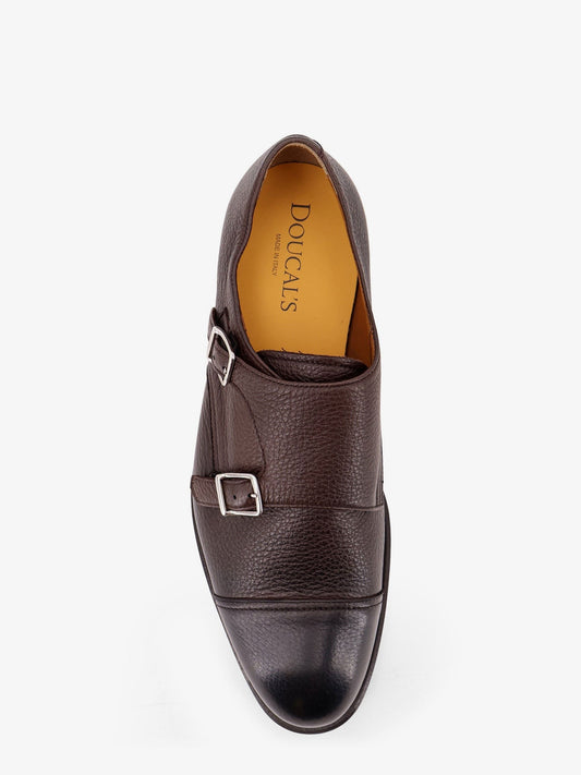Leather double-buckle loafers