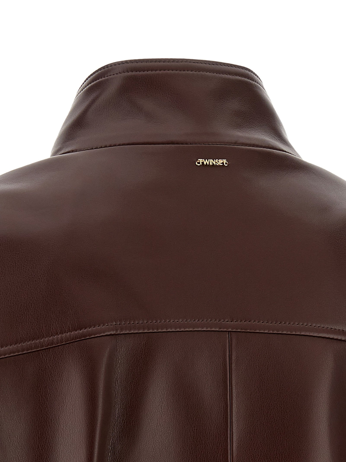 Leather effect bomber jacket