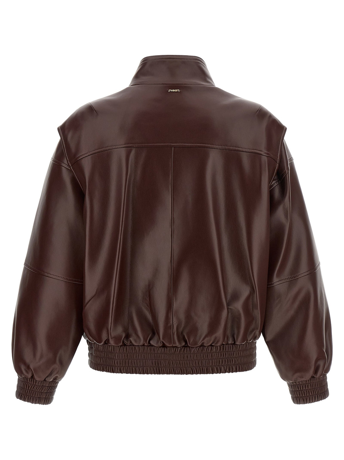 Leather effect bomber jacket