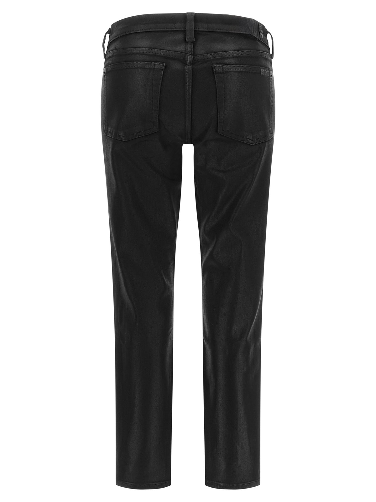 Leather effect jeans