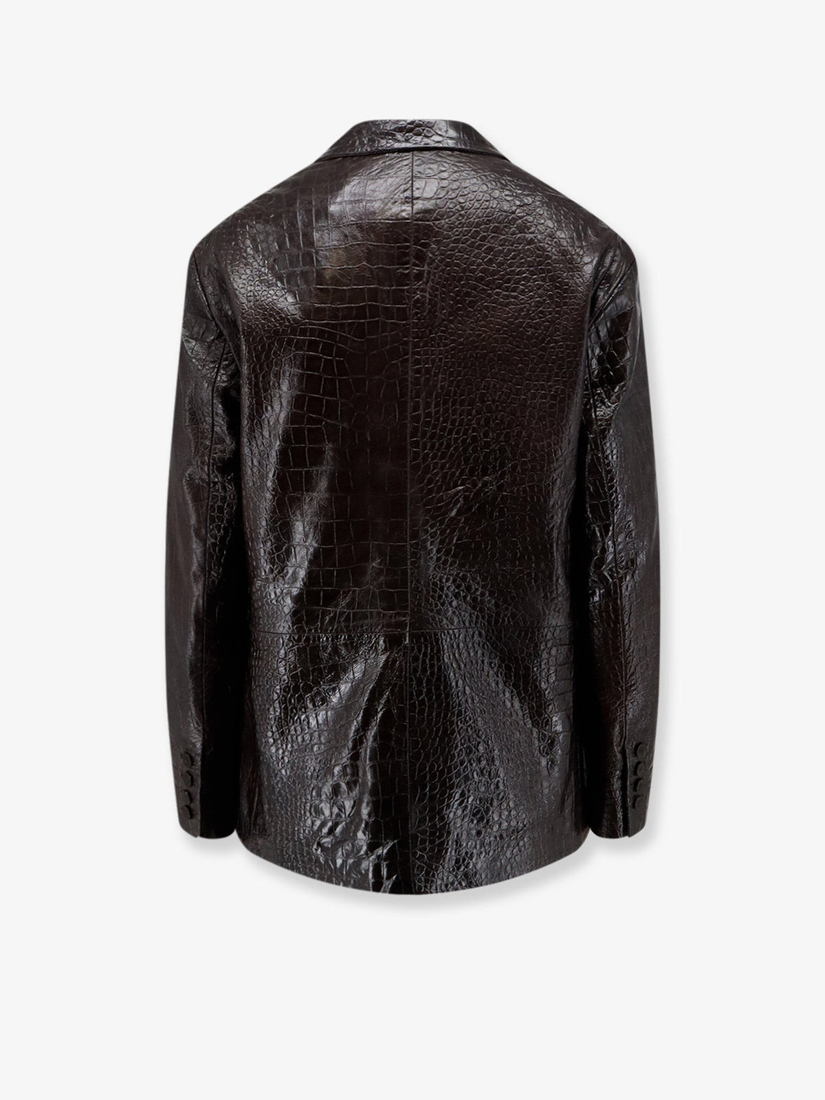 Leather jacket with Croco print