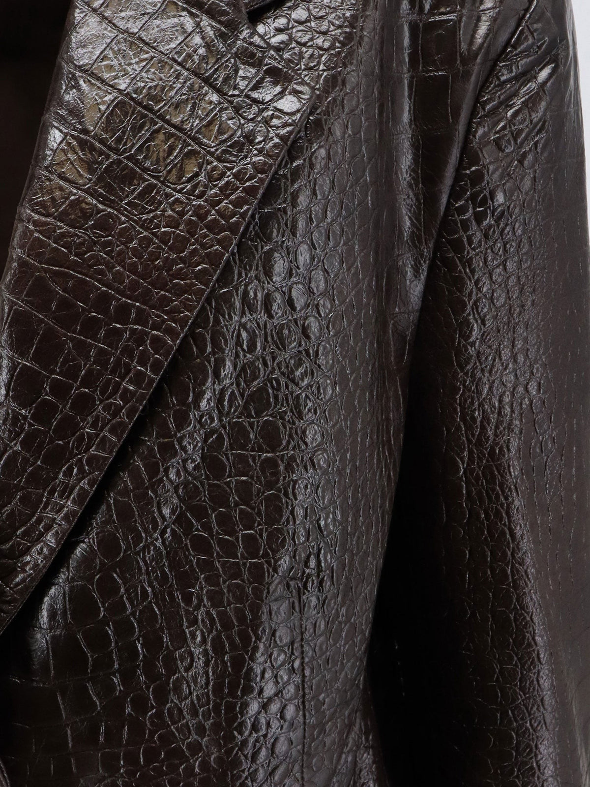 Leather jacket with Croco print