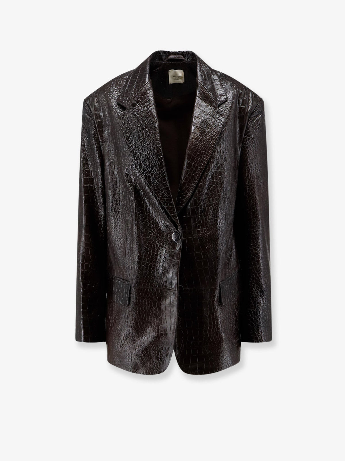 Leather jacket with Croco print