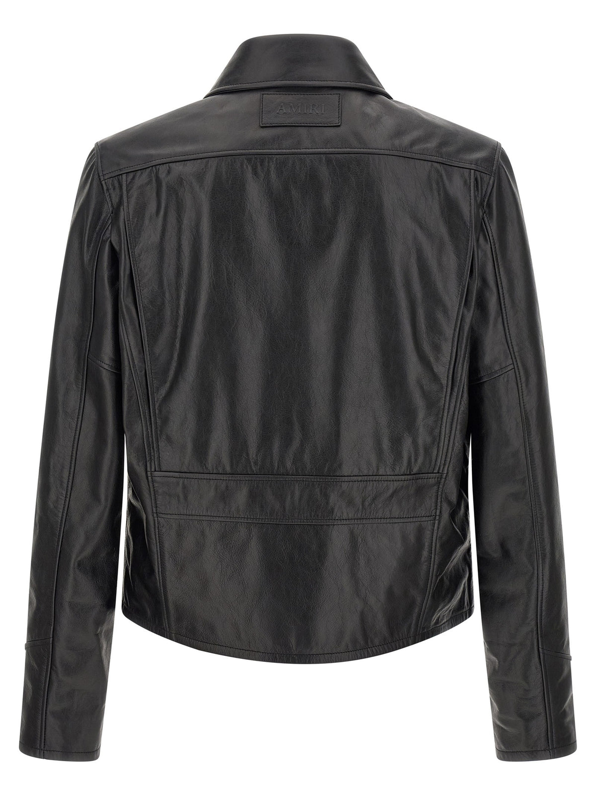 Leather jacket with zip