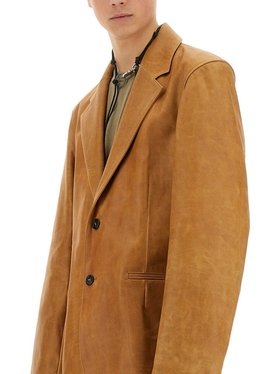 LEATHER OPENING BLAZER