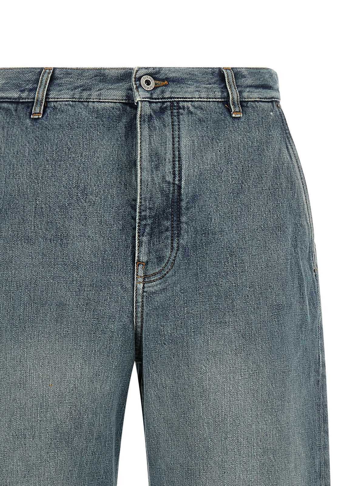 Leather pocket jeans