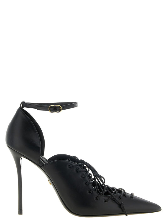 Leather Pumps With Lace-Up