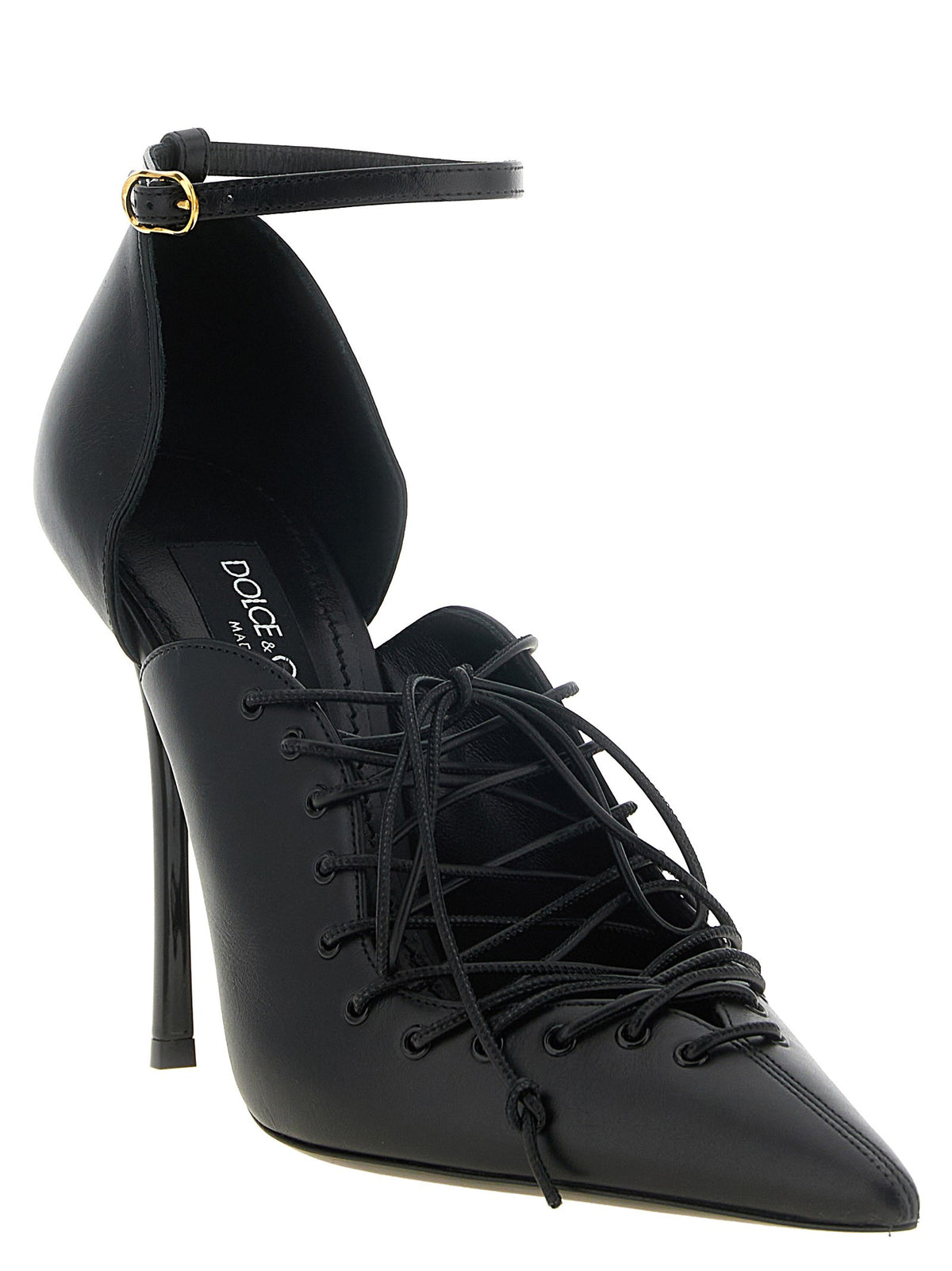 Leather Pumps With Lace-Up