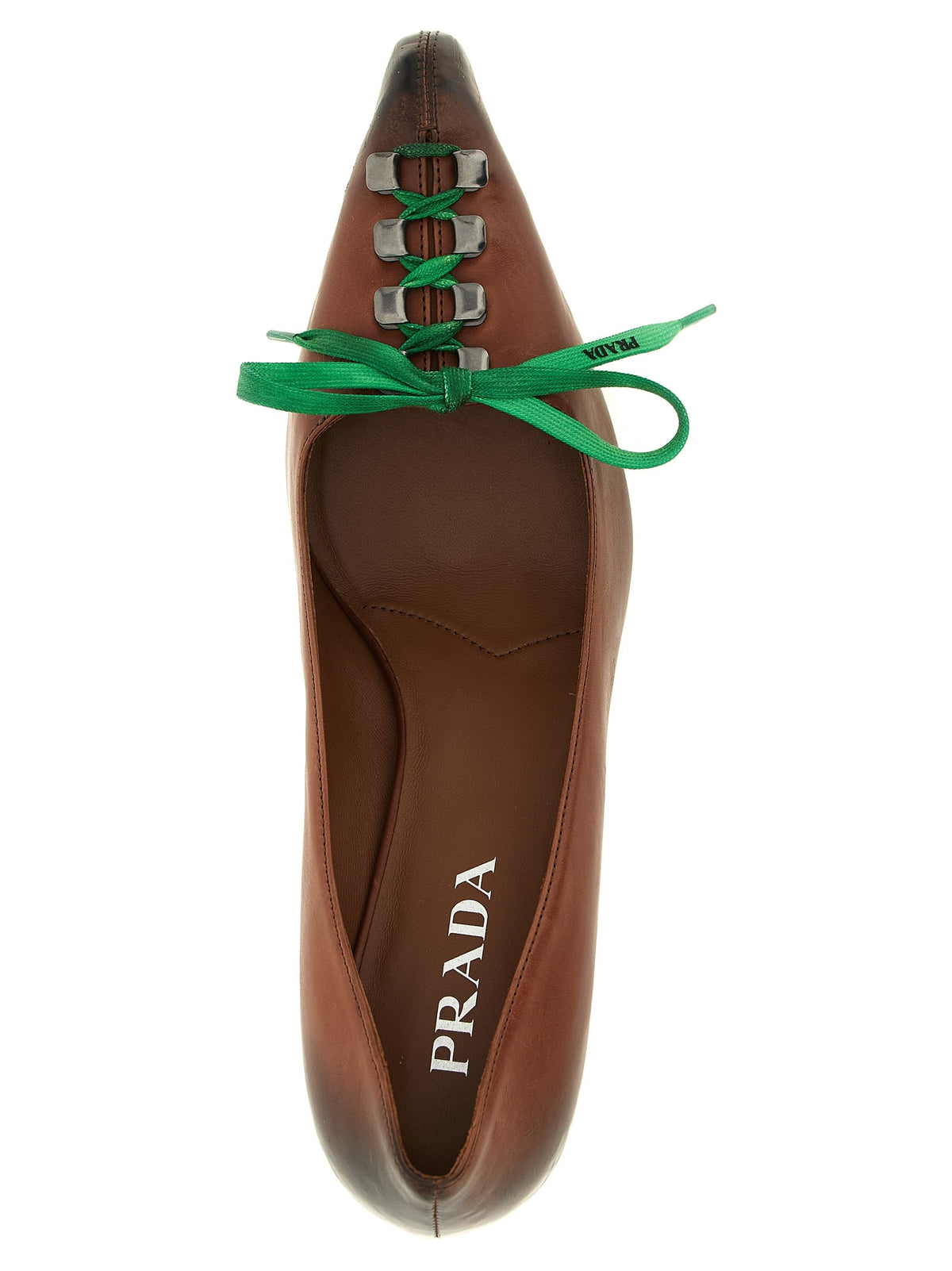 Leather pumps with laces