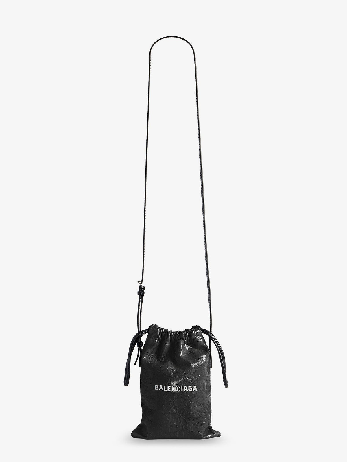 Leather Shopper Phone Holder with lettering logo on the front