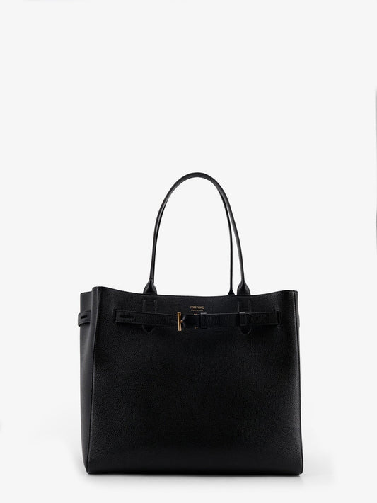 Leather shoulder bag with engraved logo on the front