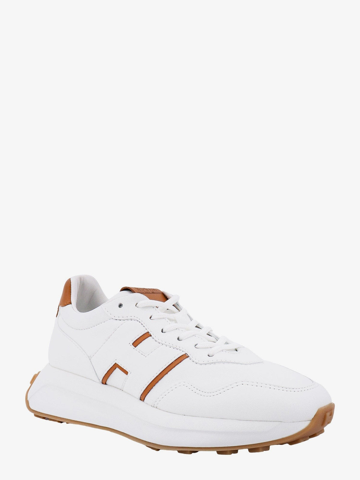 Leather sneakers with side logo