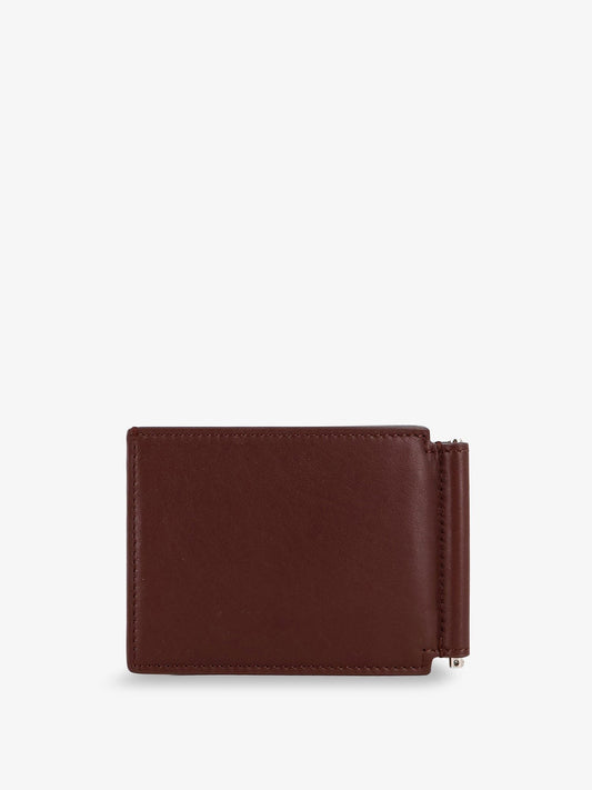 Leather wallet with engraved logo
