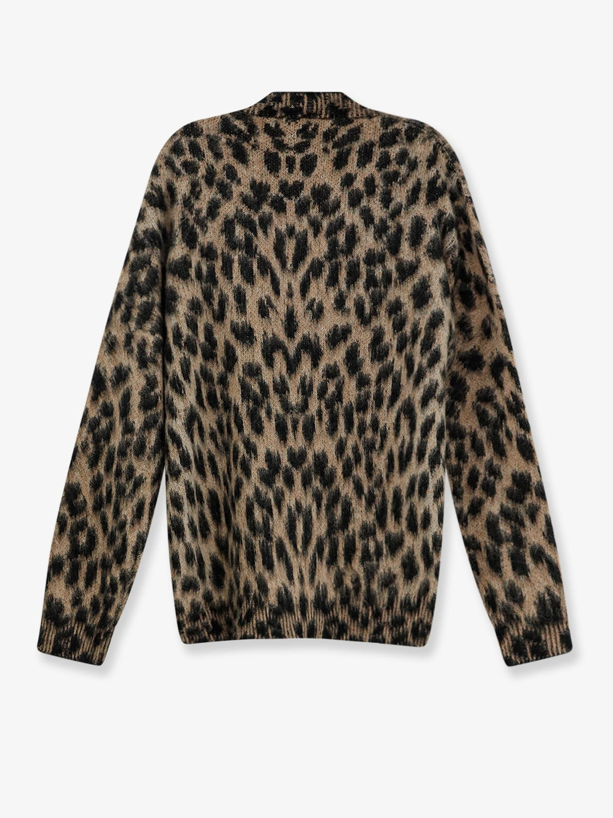 Leopard print knit cardigan