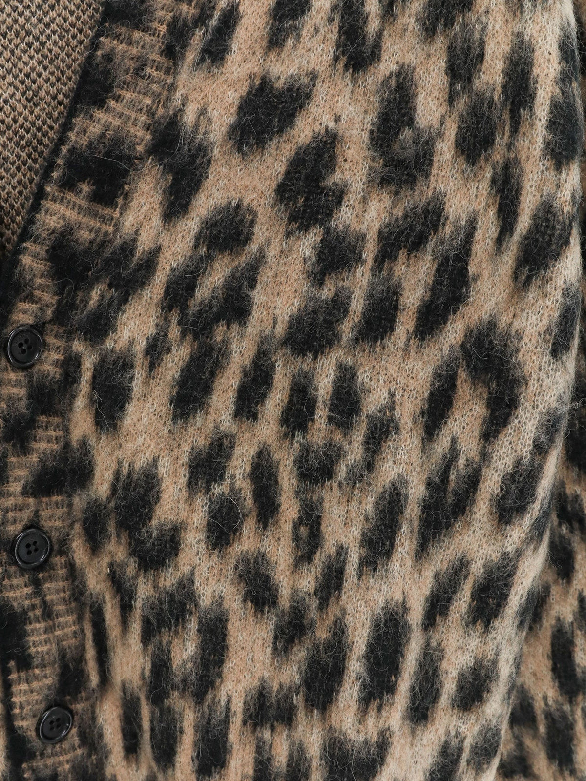 Leopard print knit cardigan