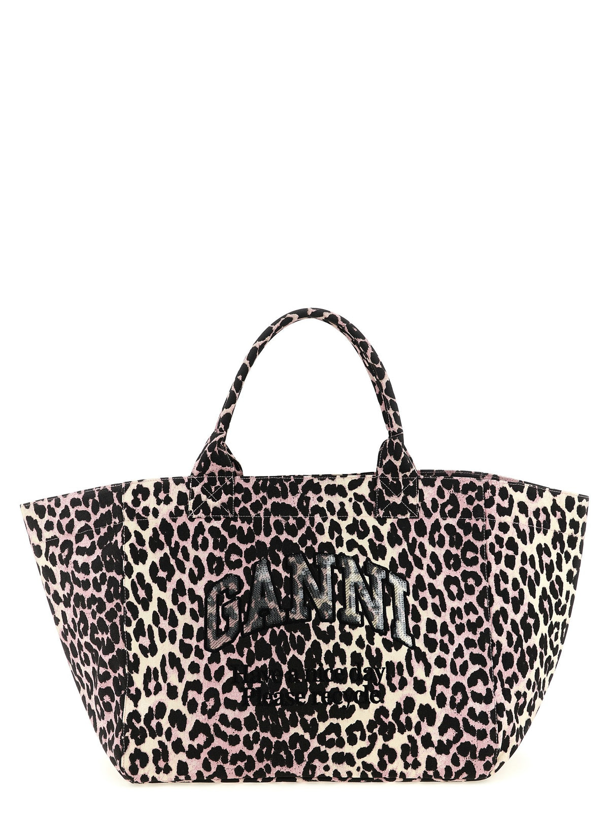 'Leopard Sequin XXL Tote' shopping bag