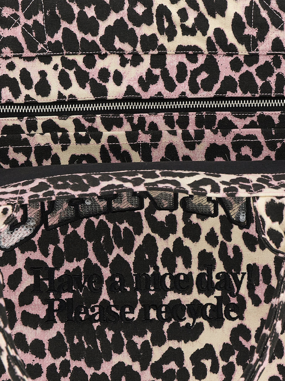'Leopard Sequin XXL Tote' shopping bag