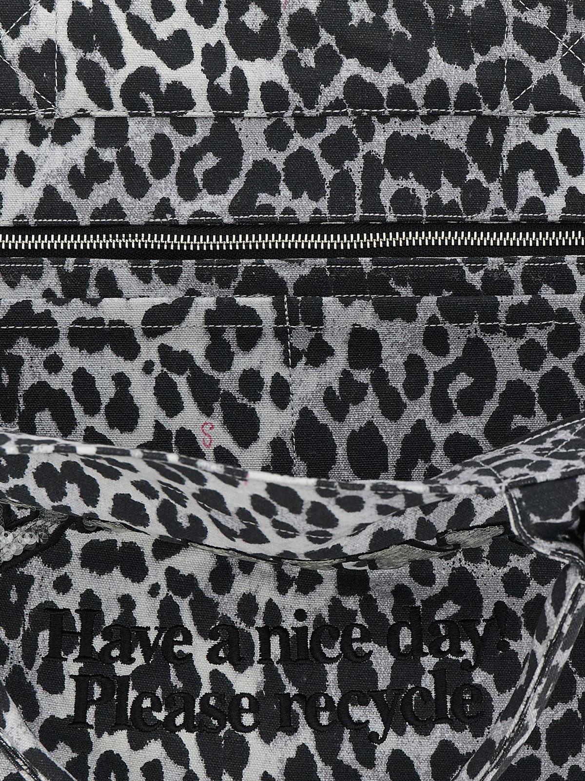 'Leopard Sequin XXL Tote' shopping bag