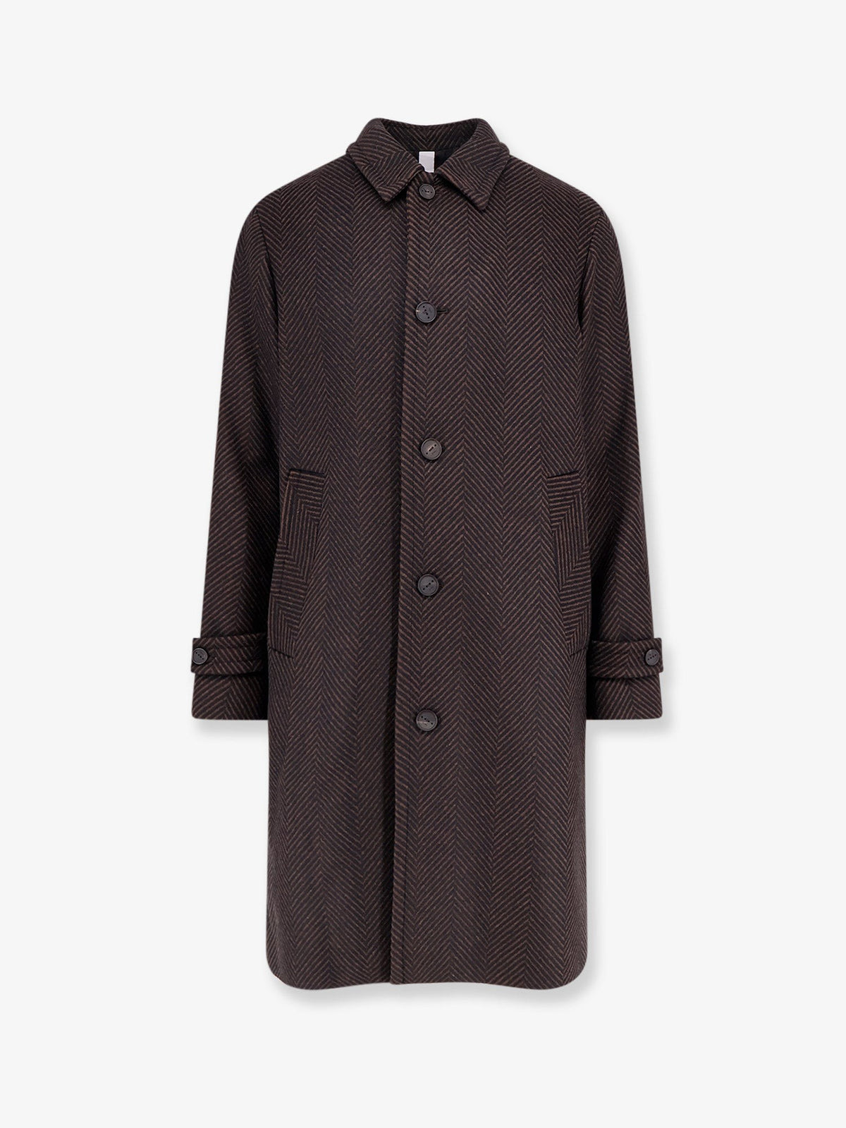Loconia wool blend coat with herringbone pattern