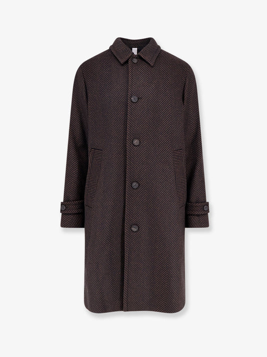 Loconia wool blend coat with herringbone pattern
