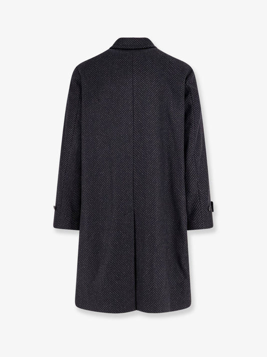 Loconia wool blend coat with herringbone pattern