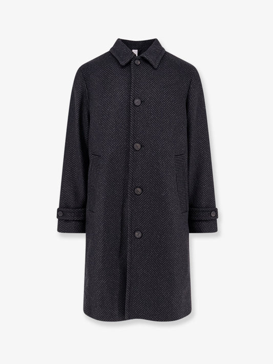 Loconia wool blend coat with herringbone pattern