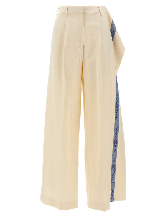 Logo band panel pants