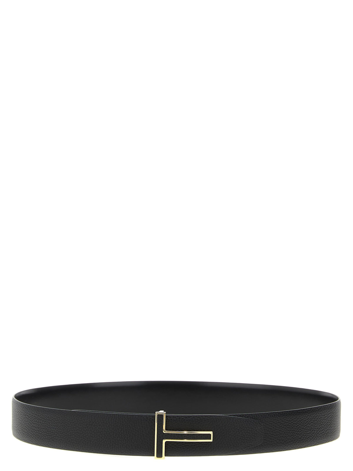 Logo buckle reversible belt