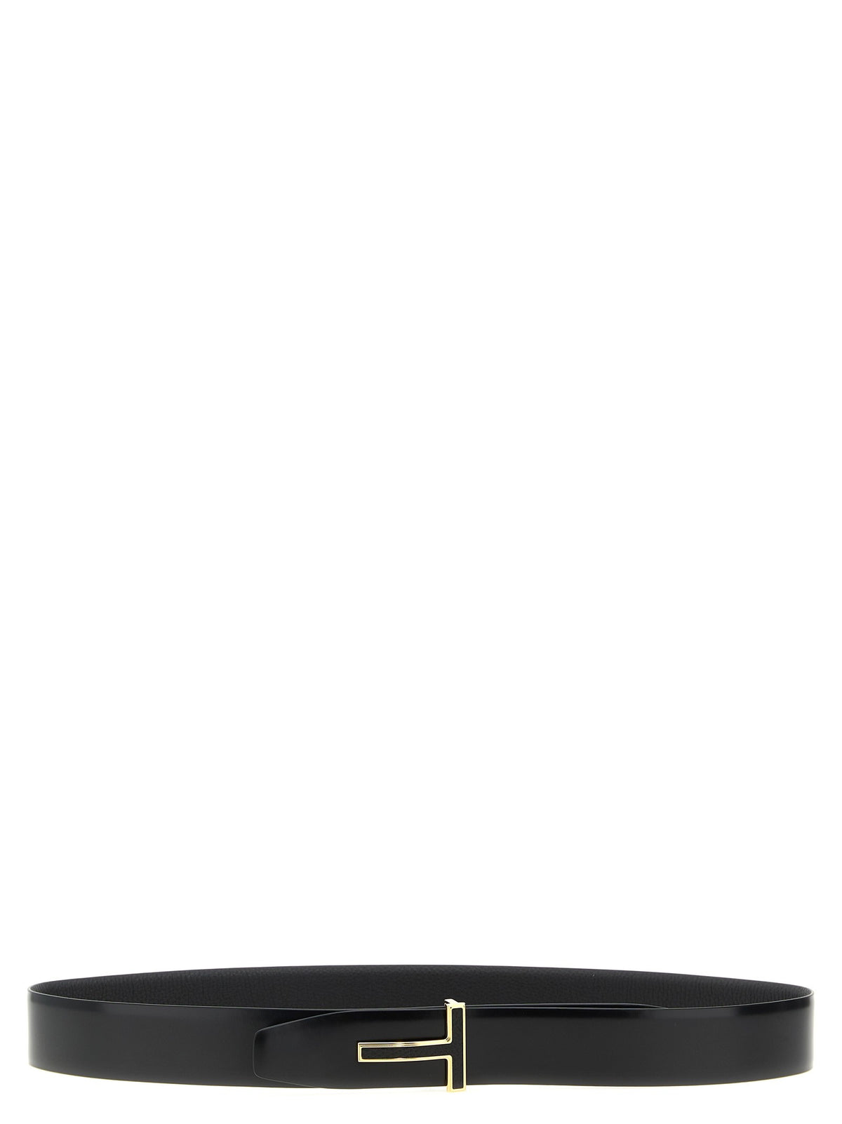 Logo buckle reversible belt