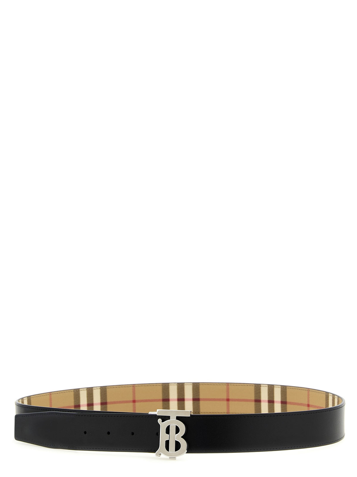 Logo buckle reversible belt
