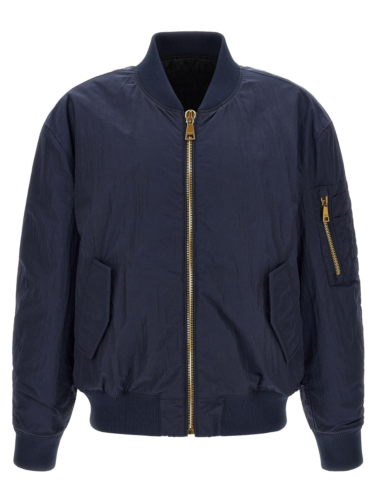 Logo embroidery bomber jacket