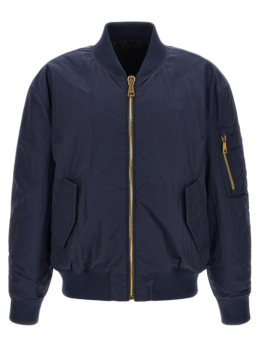 Logo embroidery bomber jacket