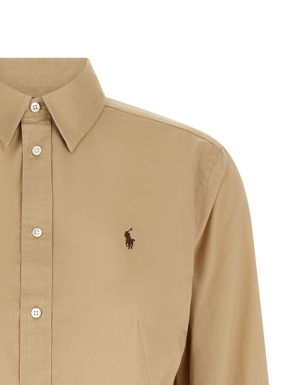 Logo embroidery cotton shirt