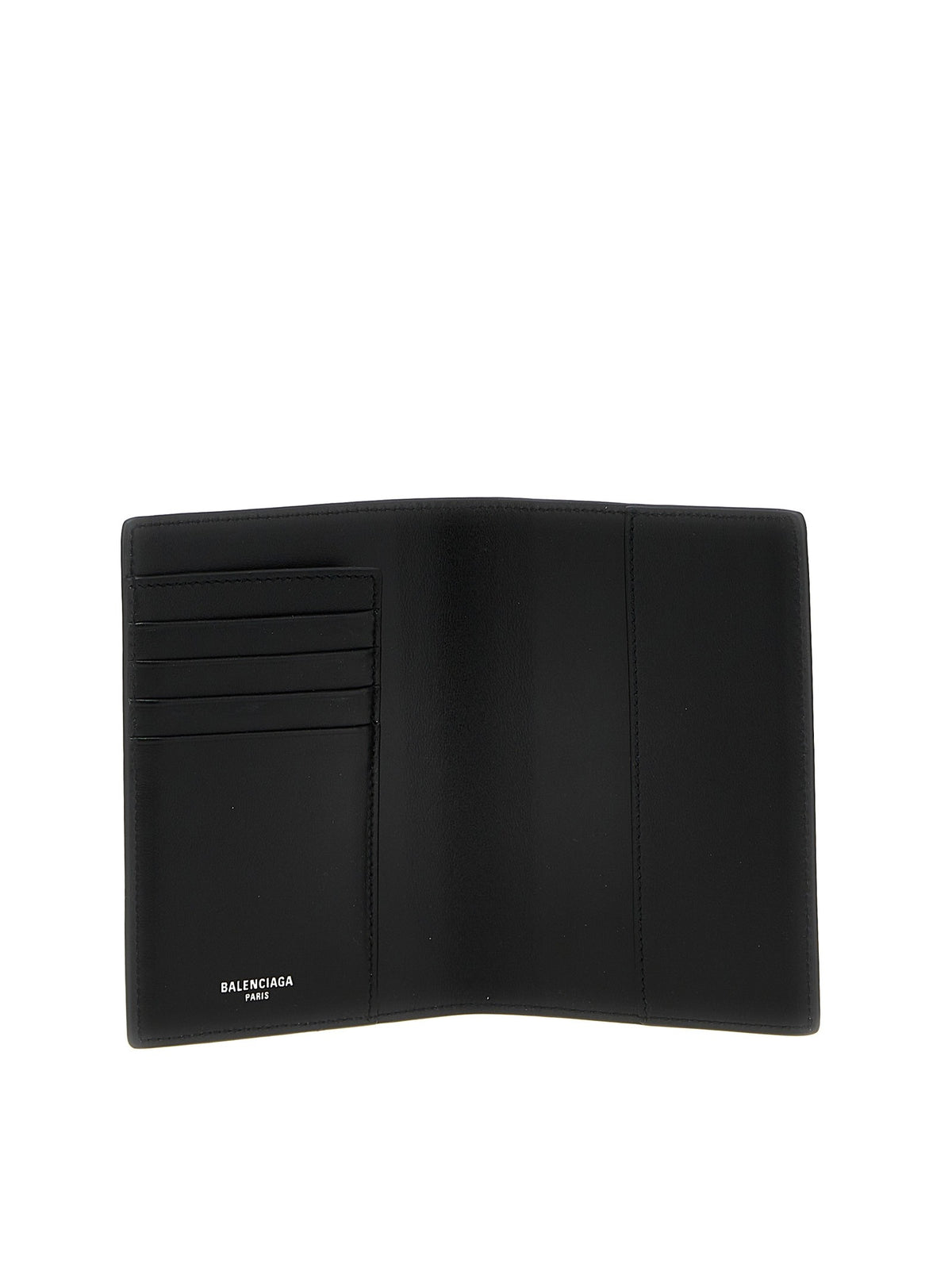 Logo leather passport holder