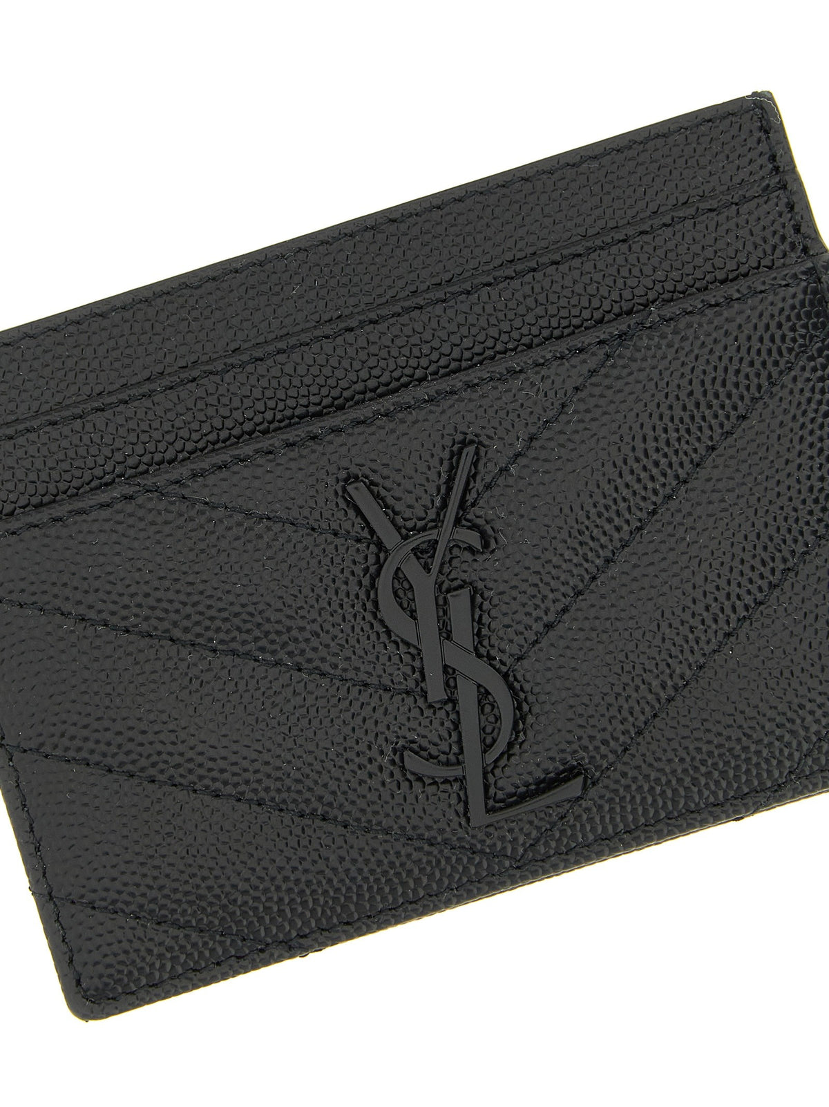 Logo matelassé card holder