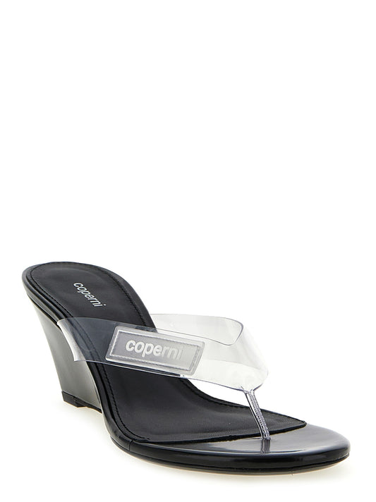 Logo patch sandals